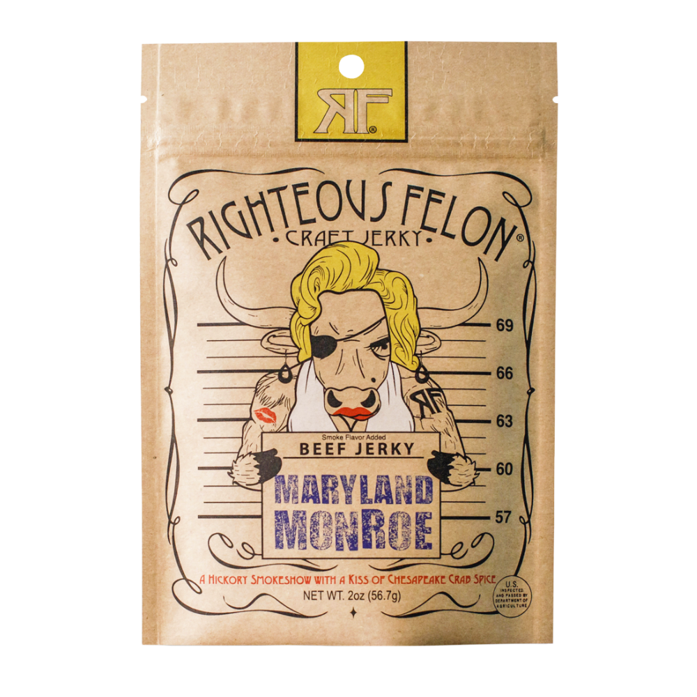 Righteous Felon Craft Jerky - Maryland Monroe Beef Jerky 2oz