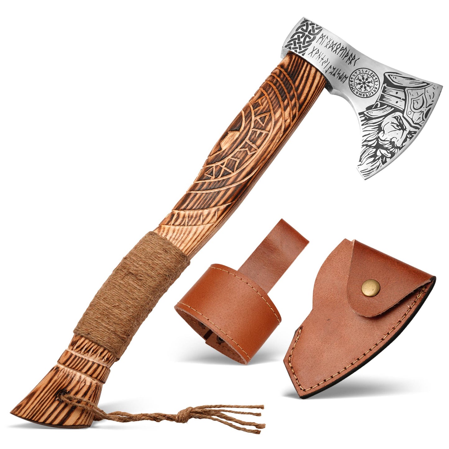 FH KNIVES - 18' Handmade viking axe with sheath, Wall Room Decor