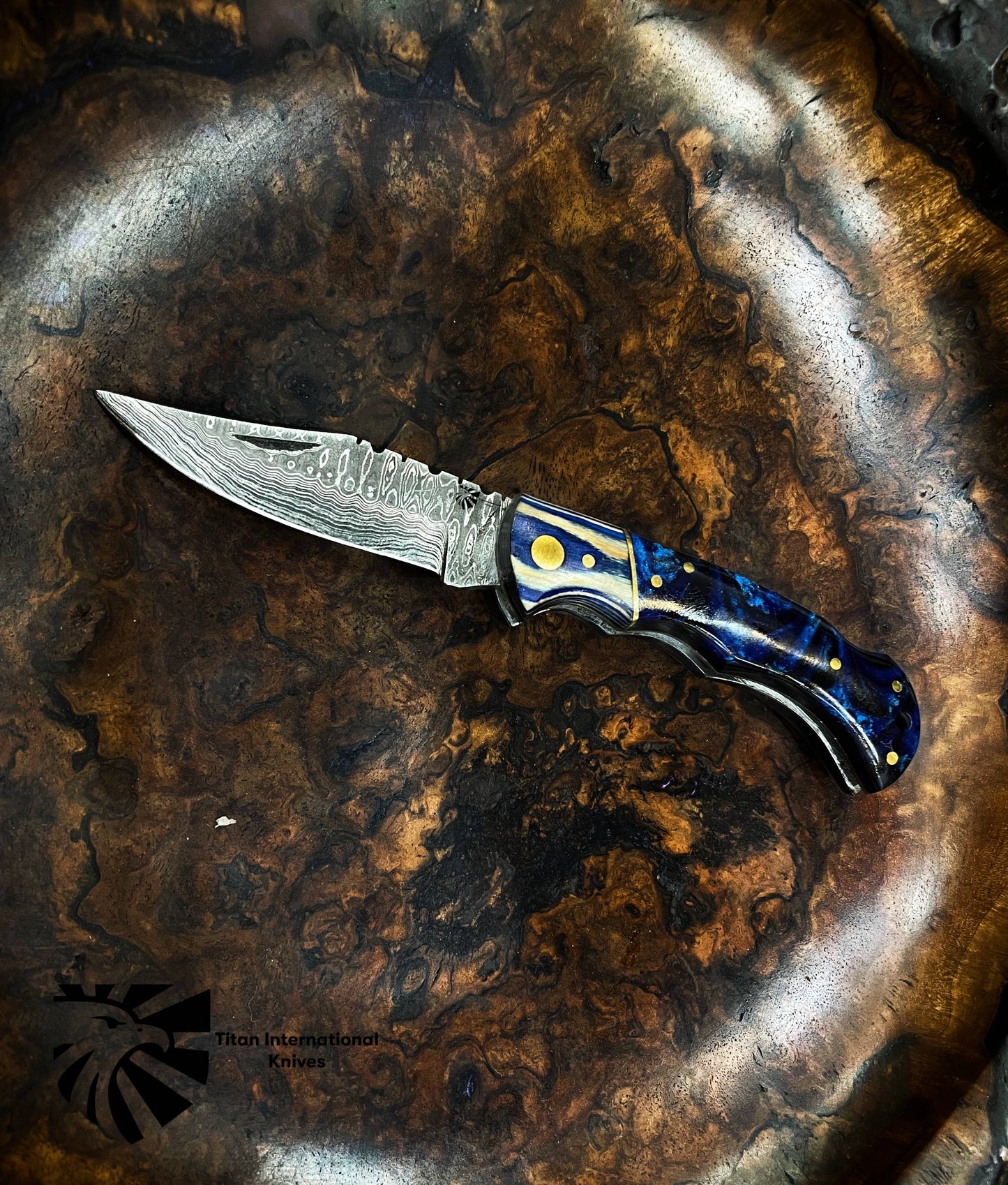 Titan International - TF-062 Titan Celestial Damascus Pocket Knife