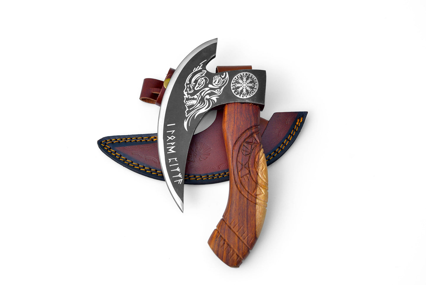 Titan International - Pizza Cutter & Leather Hand Axe Sheath | Titan Nordic Raven
