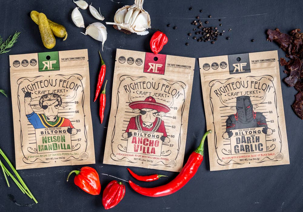 Righteous Felon Craft Jerky - Nelson Mandilla Biltong 2oz