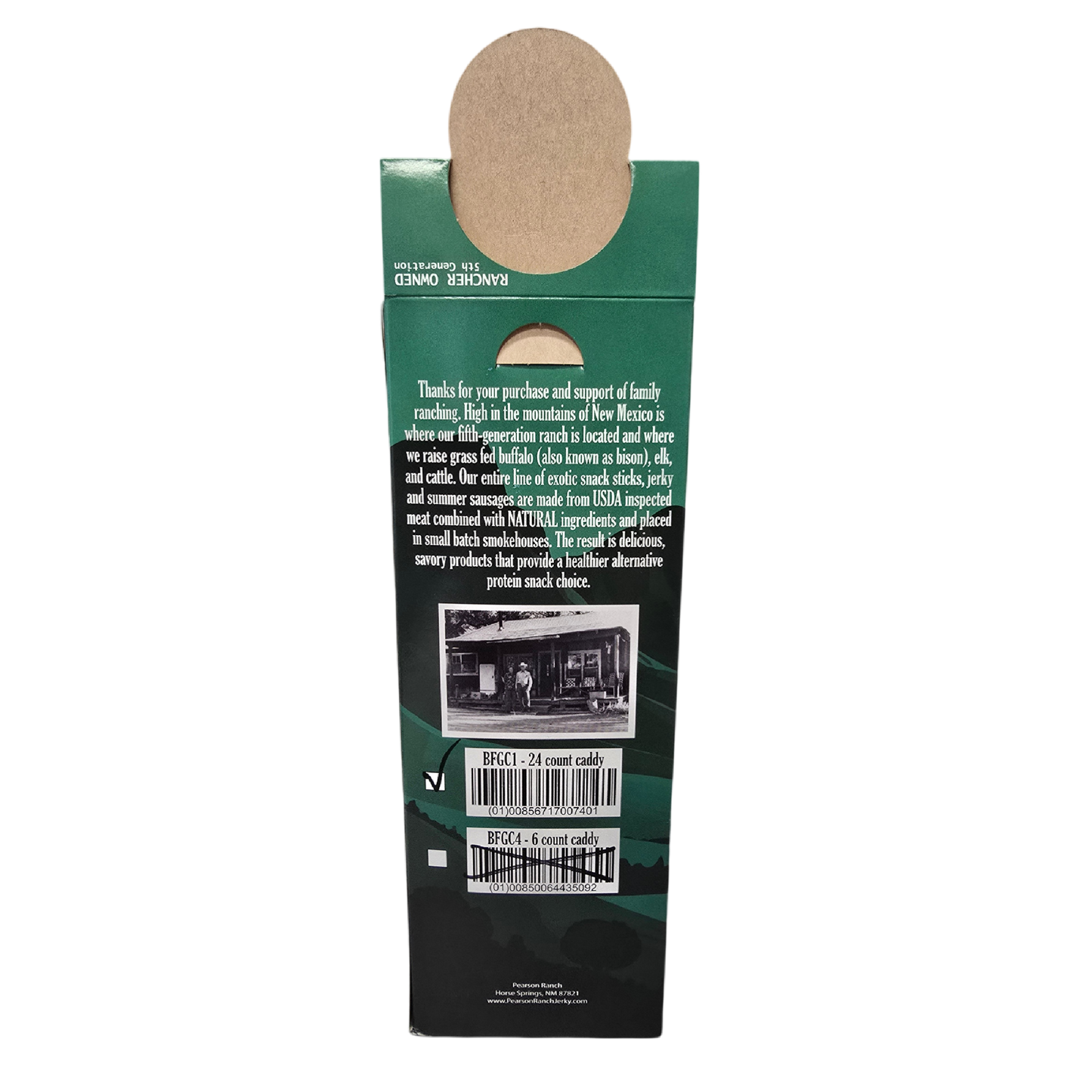 Pearson Ranch Elk & Bison Jerky - 24 Count Caddy - Green Chile Beef & Pork Snack Sticks