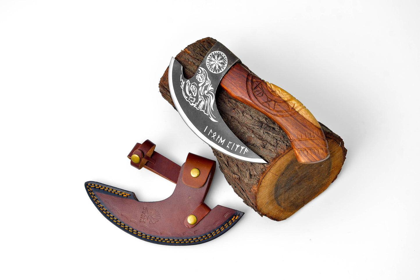 Titan International - Pizza Cutter & Leather Hand Axe Sheath | Titan Nordic Raven