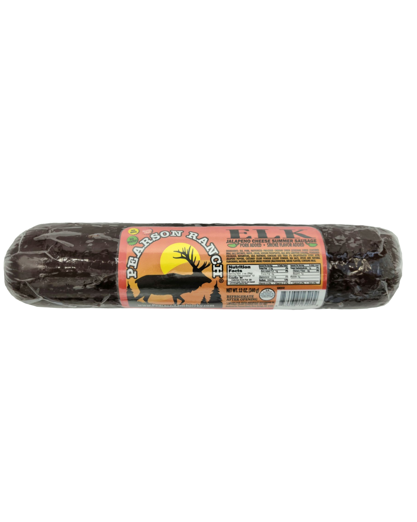 Pearson Ranch Elk & Bison Jerky - Elk Jalapeno Cheese Summer Sausage