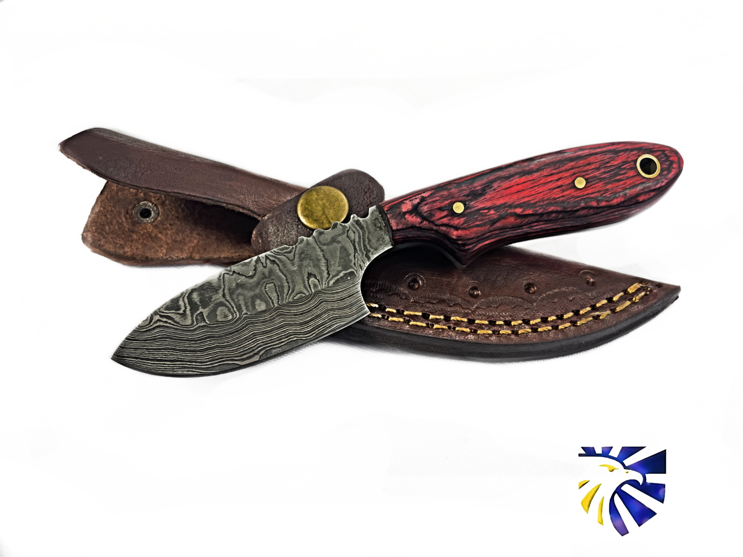 Titan International - Arrival (NEW) TD-707 EDC Mini Drop point/ Handmade Damascus Steel/ Bushcraft knife/ handle with finger hole