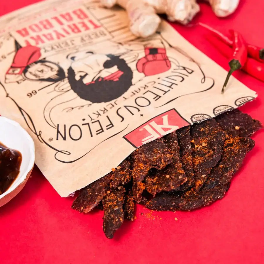 Righteous Felon Craft Jerky - Teriyaki Balboa Jerky 2oz
