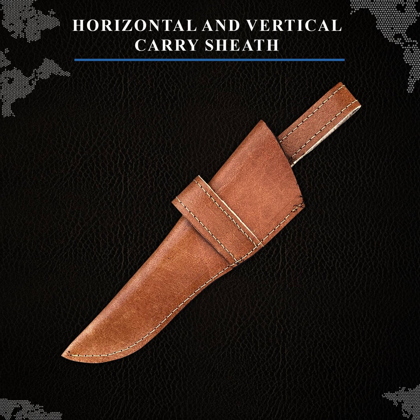 FH KNIVES - 10' Micarta handle Bushcraft knife with Leather sheath