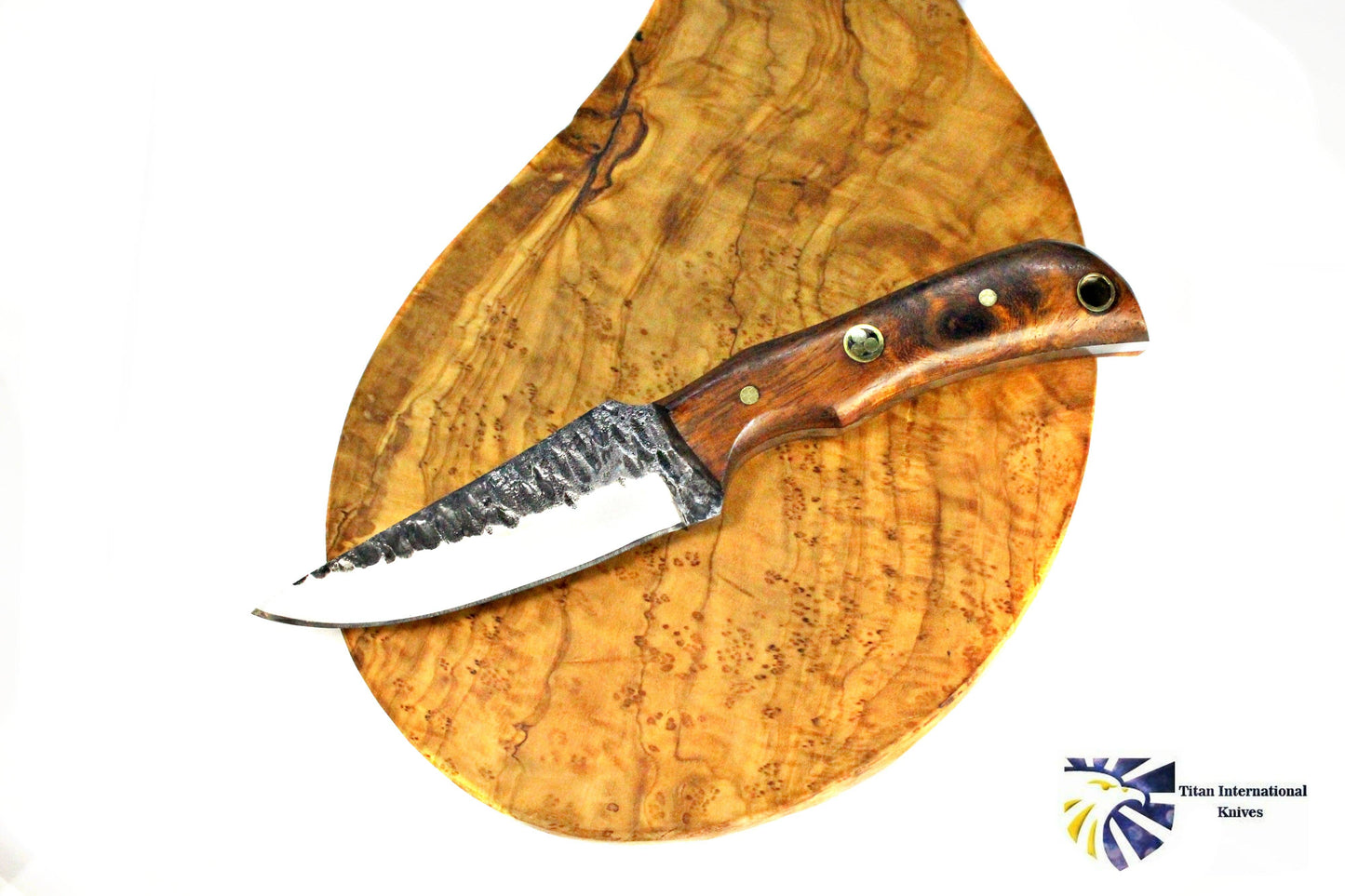 Titan International - E3 Carbon 1080 neck knife with forged scales, MINI /ROSEWOOD