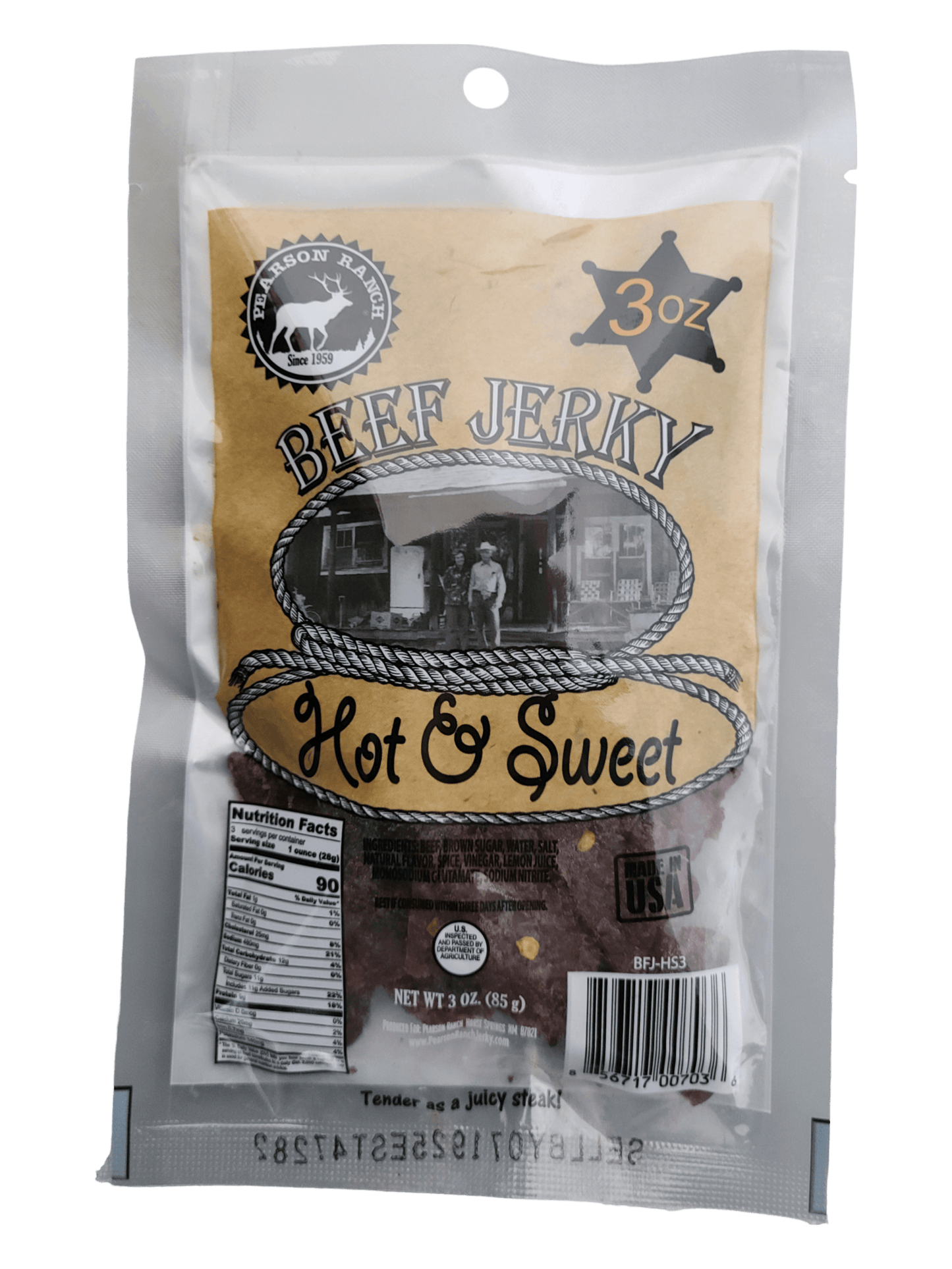 Pearson Ranch Elk & Bison Jerky - Beef Jerky - Hot & Sweet