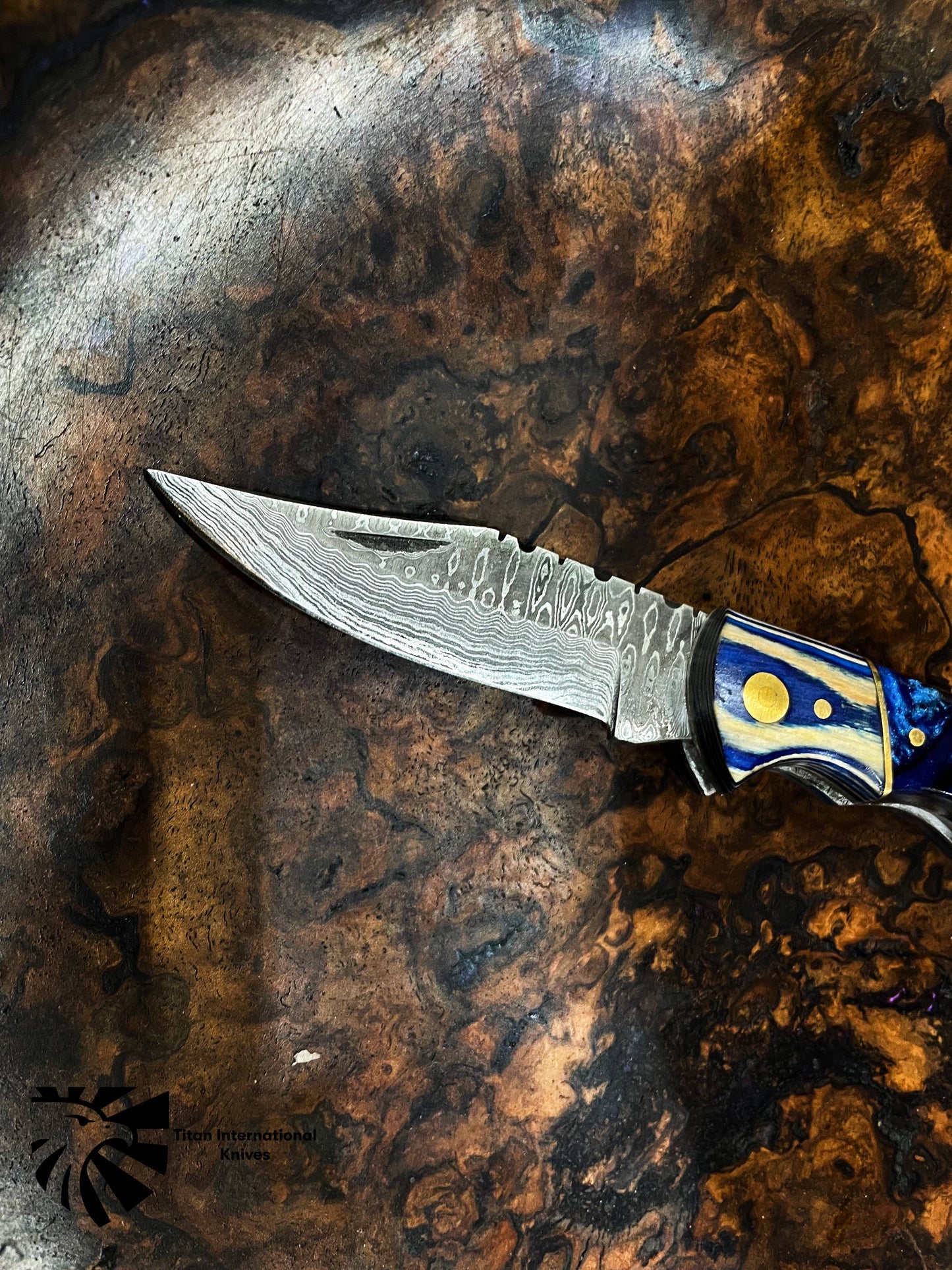 Titan International - TF-062 Titan Celestial Damascus Pocket Knife