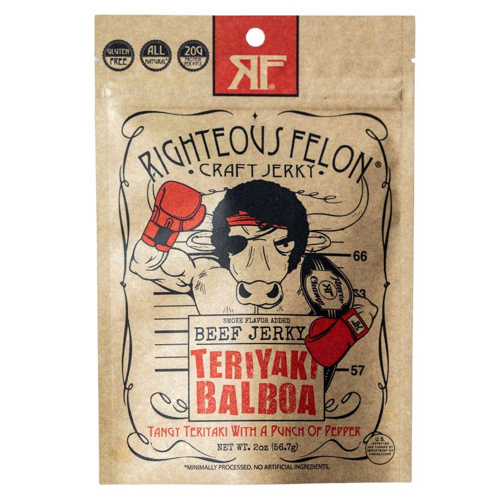 Righteous Felon Craft Jerky - Teriyaki Balboa Jerky 2oz