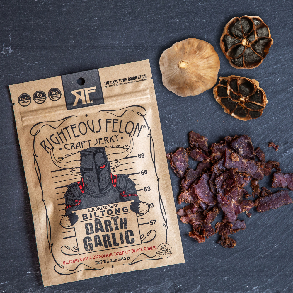 Righteous Felon Craft Jerky - Darth Garlic Biltong 2oz