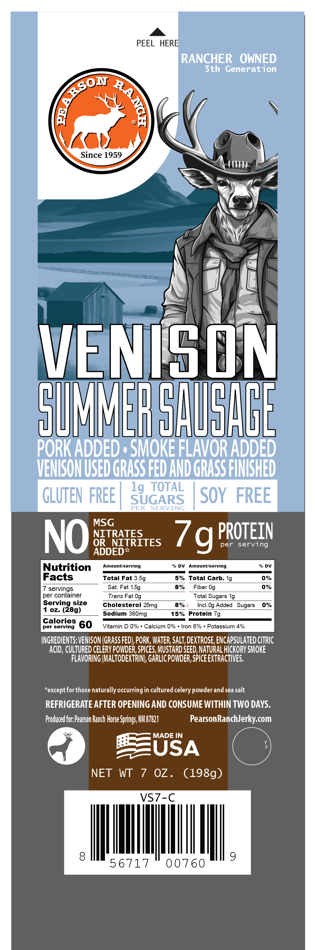 Pearson Ranch Elk & Bison Jerky - Venison Summer Sausage