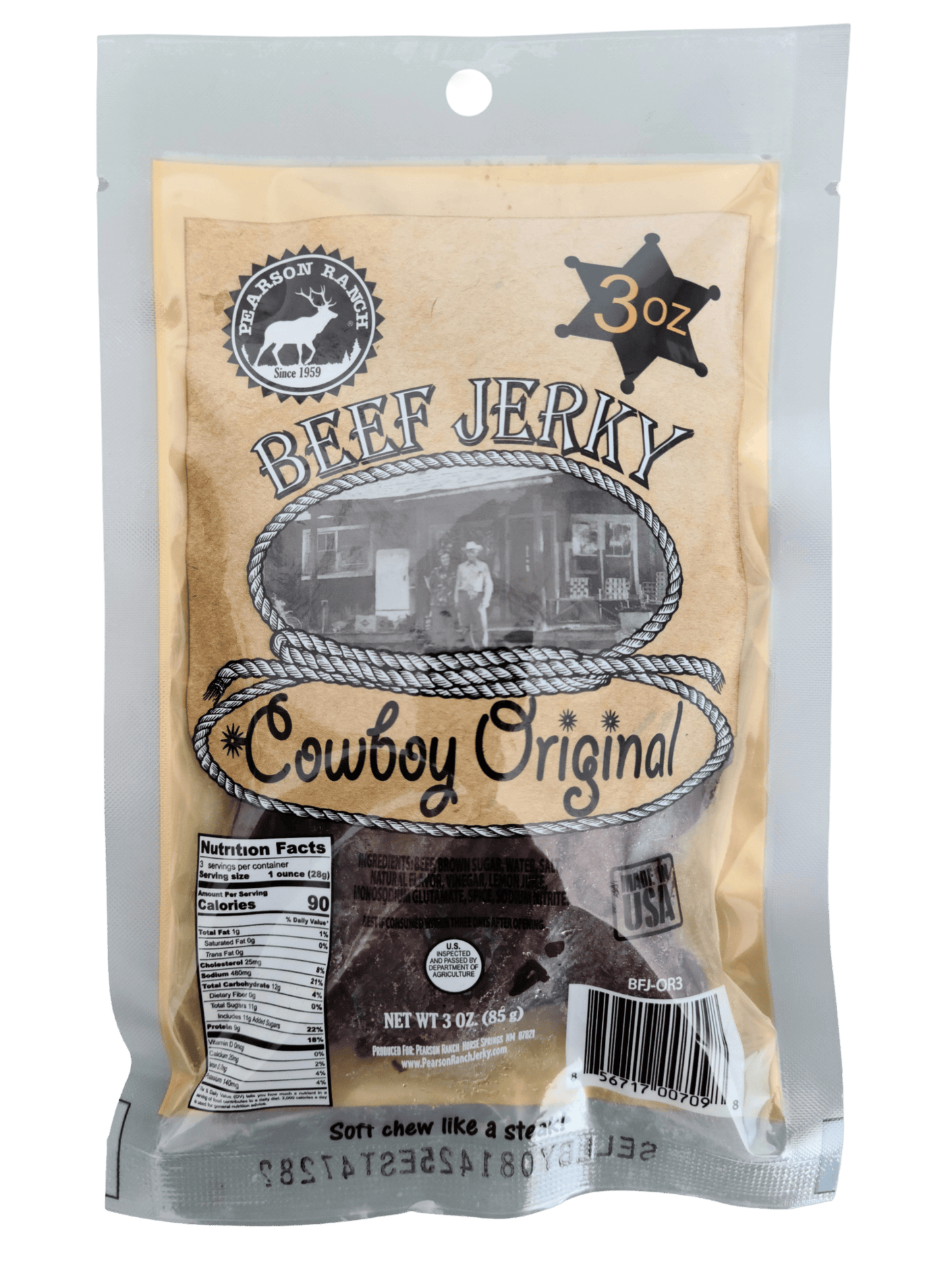 Pearson Ranch Elk & Bison Jerky - Beef Jerky - Cowboy Original