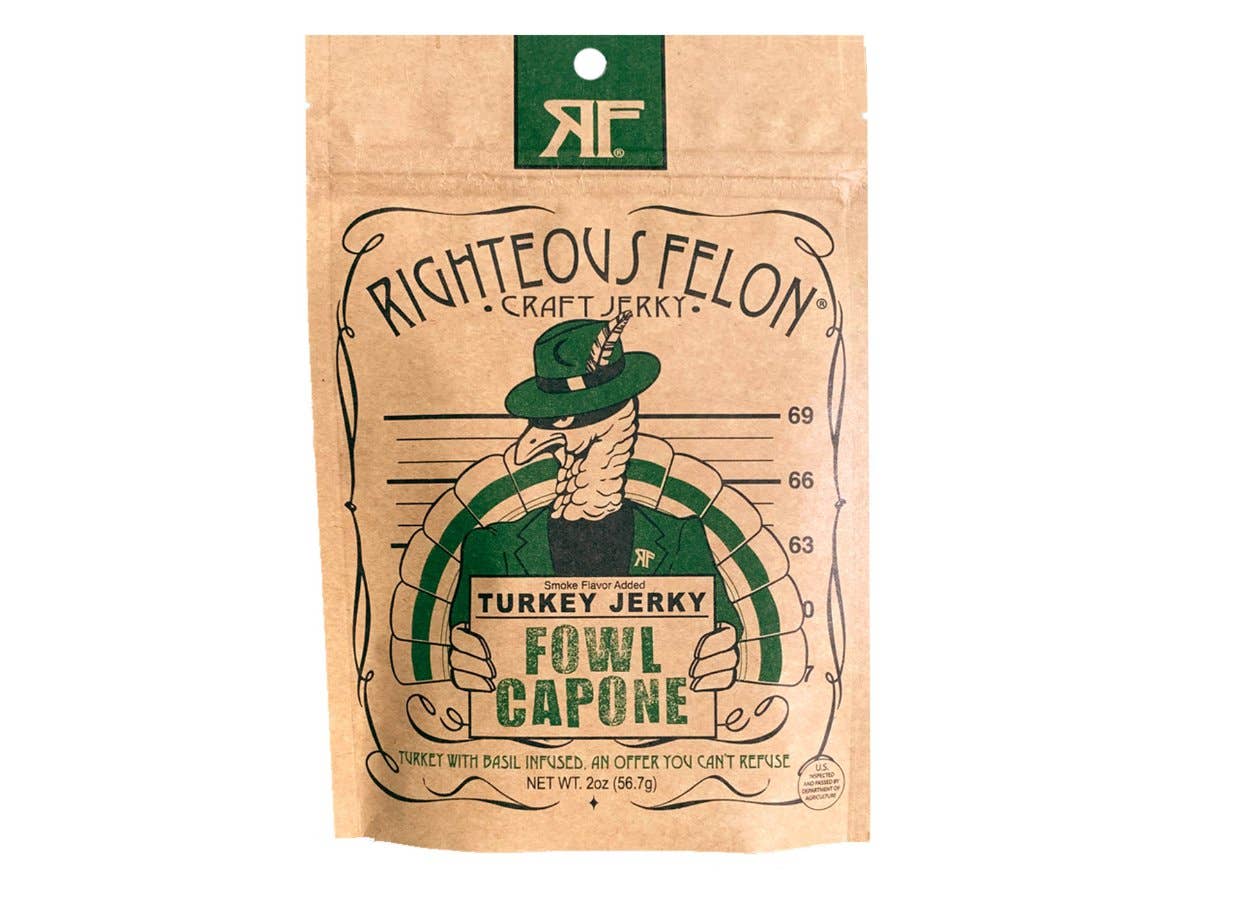 Righteous Felon Craft Jerky - Fowl Capone Turkey Jerky 2oz