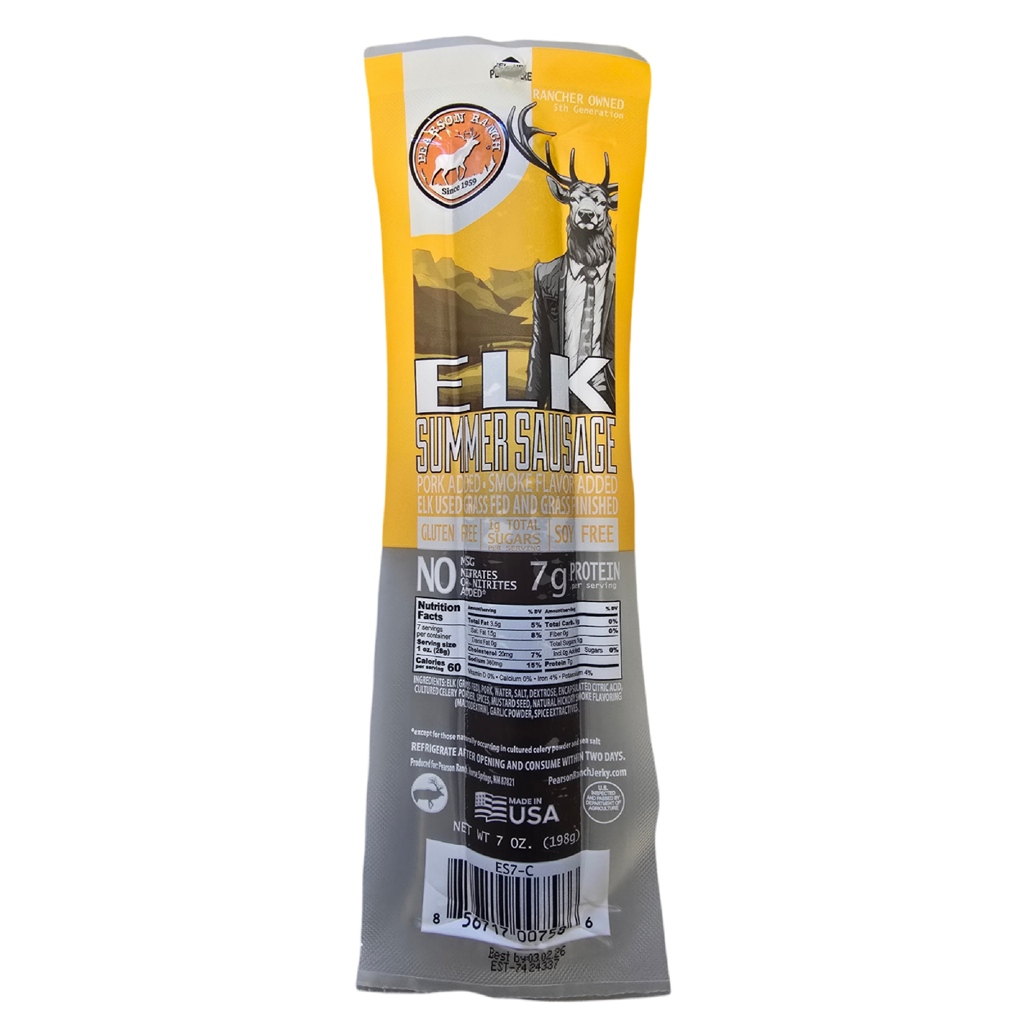 Pearson Ranch Elk & Bison Jerky - Elk Summer Sausage