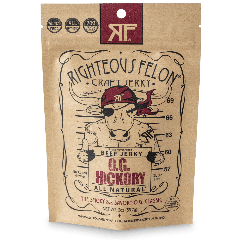 Righteous Felon Craft Jerky - OG Hickory Beef Jerky 2oz