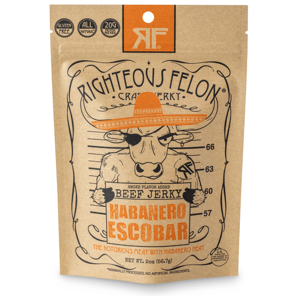 Righteous Felon Craft Jerky - Habanero Escobar Beef Jerky 2oz