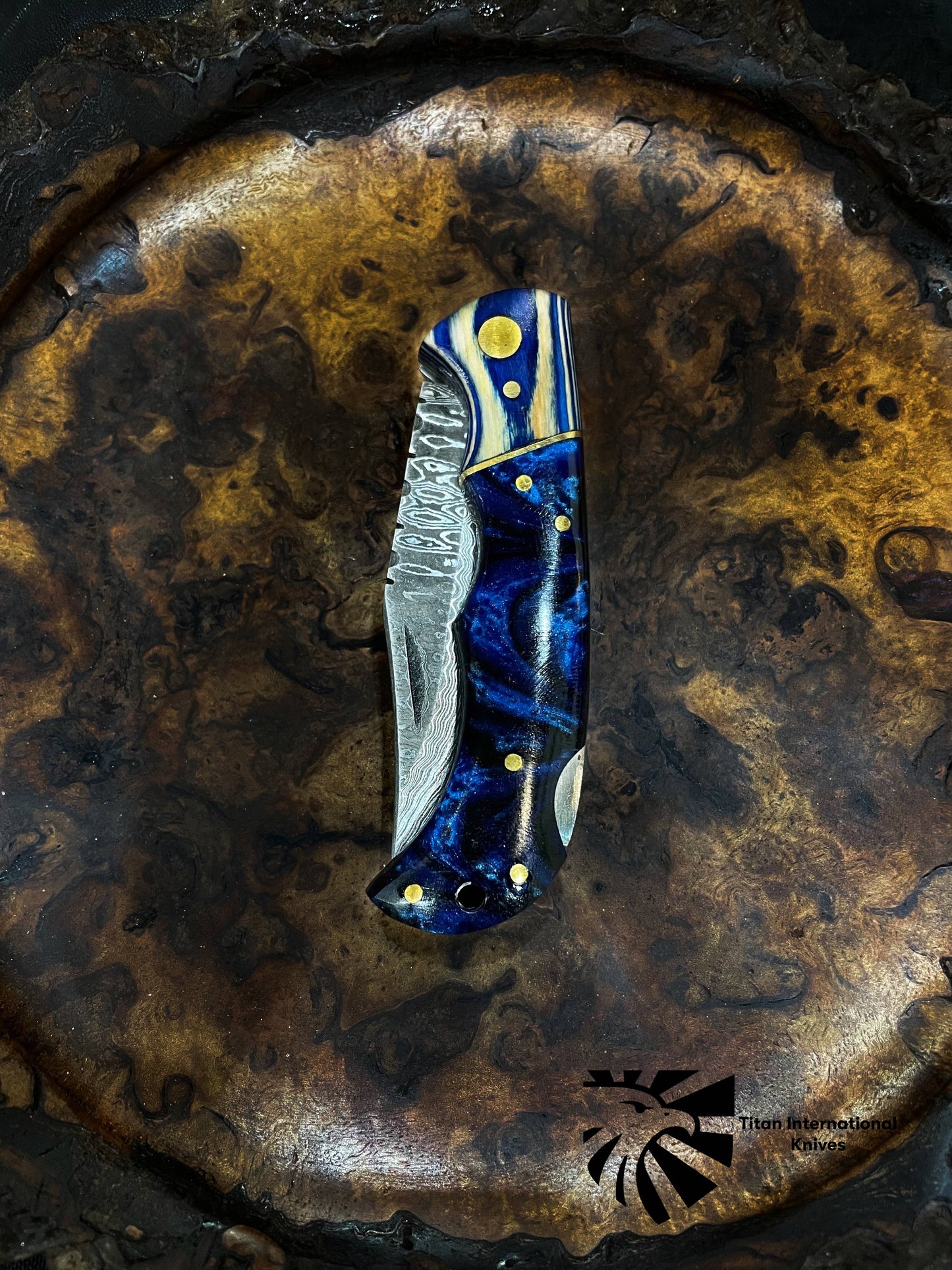 Titan International - TF-062 Titan Celestial Damascus Pocket Knife