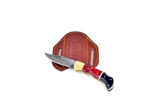 Titan International - Damascus Steel Folding Knife Limited Selection Holiday Seas