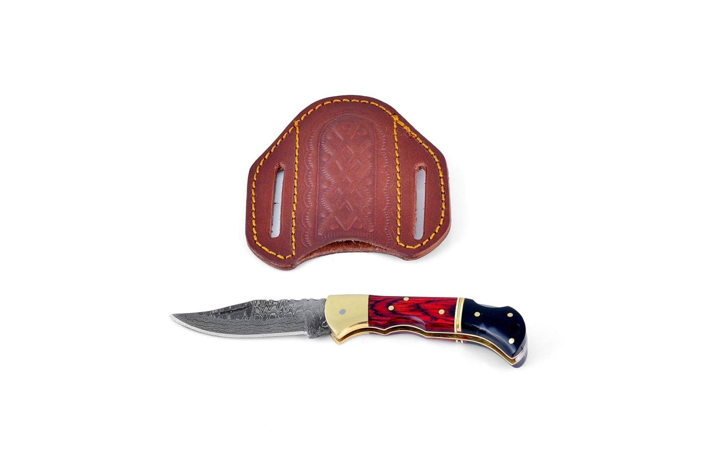 Titan International - Damascus Steel Folding Knife Limited Selection Holiday Seas