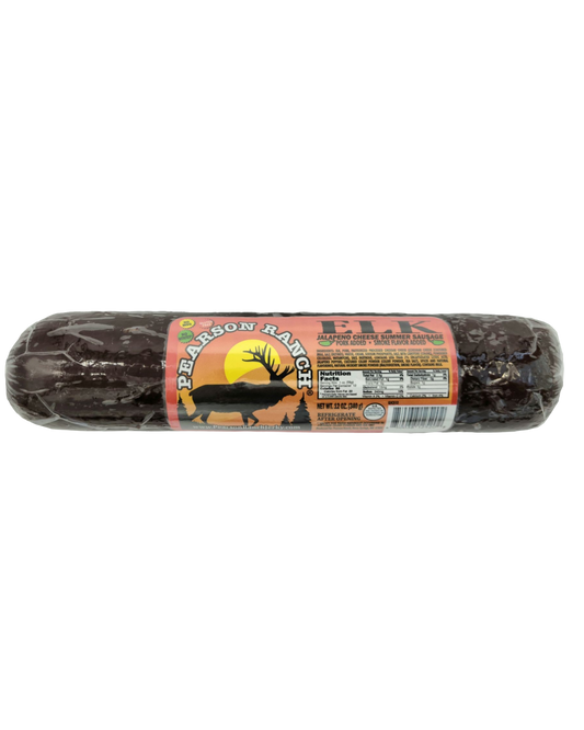 Pearson Ranch Elk & Bison Jerky - Elk Jalapeno Cheese Summer Sausage