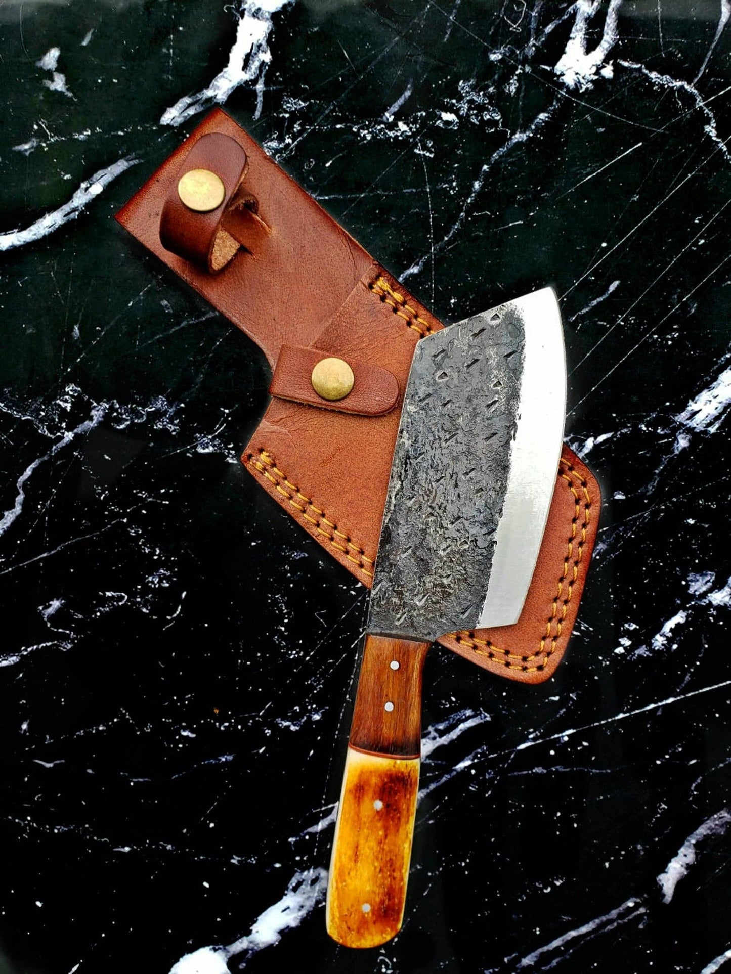 Titan International - Handmade Carbon Steel Cleaver for Kitchen & Outdoor use by Titan International Knives TC-038