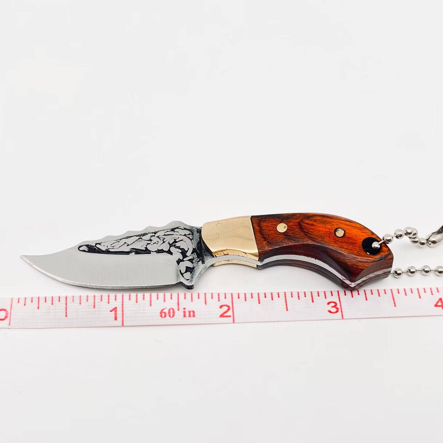 Mio Queena - Wooden Handle Portable Mini Stainless Steel Embossed Knife