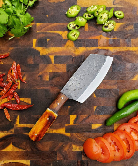 Titan International - Handmade Carbon Steel Cleaver for Kitchen & Outdoor use by Titan International Knives TC-038